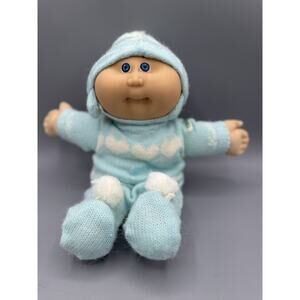 Vintage Cabbage Patch Kids Baby Doll Blue Outfit Hat 14”